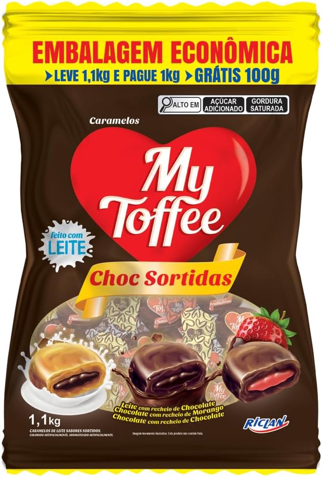 BALA MY TOFFEE 1100G CHOCOLATE SORTIDO