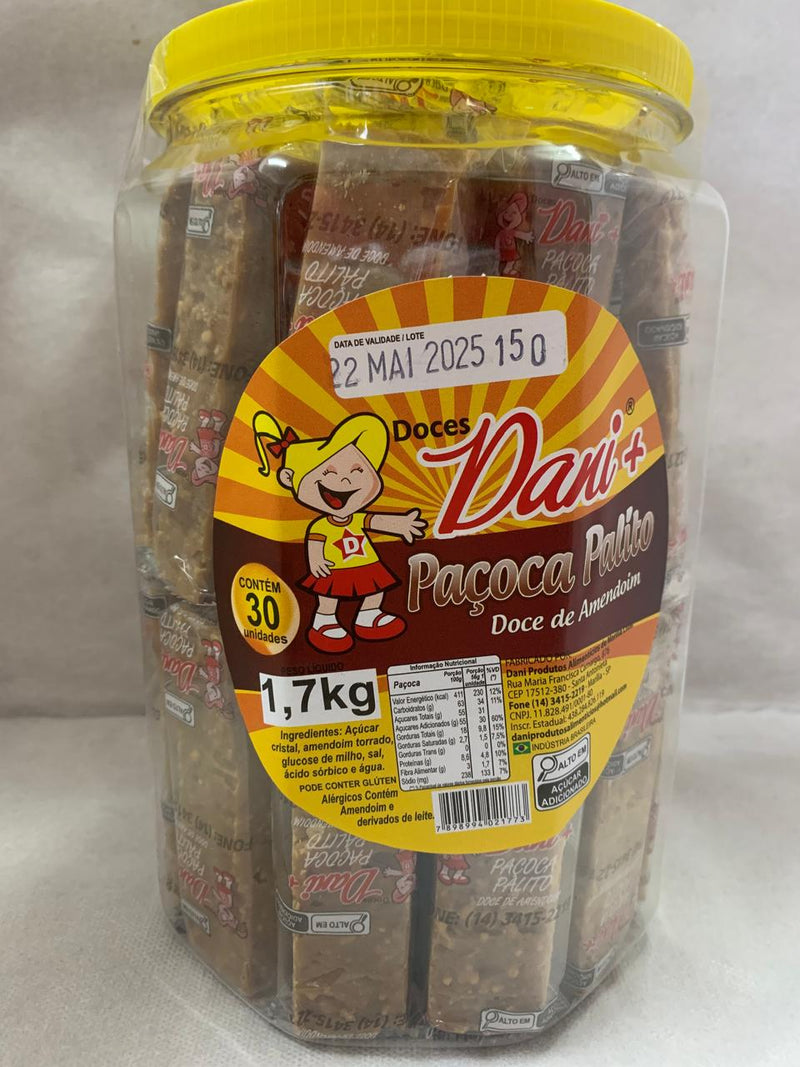Paçoca Dani pote com 30 unidades 1.7kg