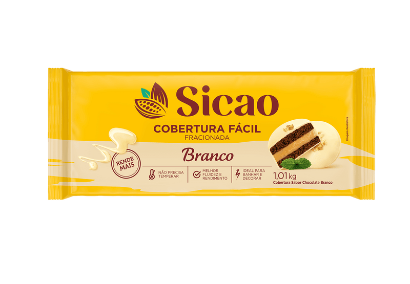 cobertura fracionada branco Fácil - barra 1,01kg - sicao