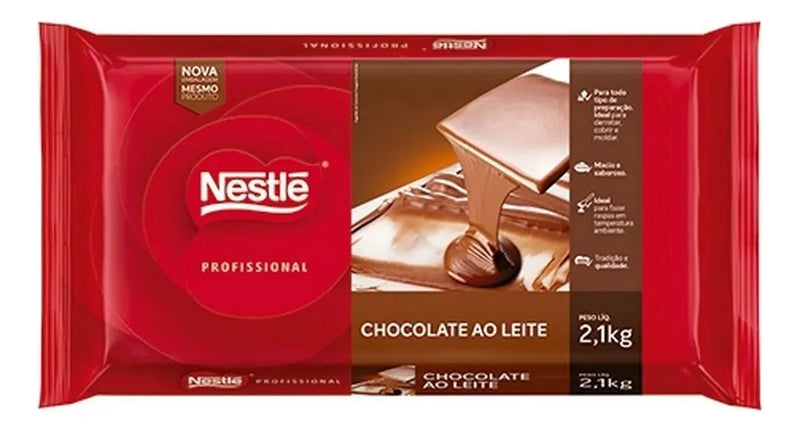 Barra De Chocolate Profissional Cobert Ao Leite Nestlé 2,1kg