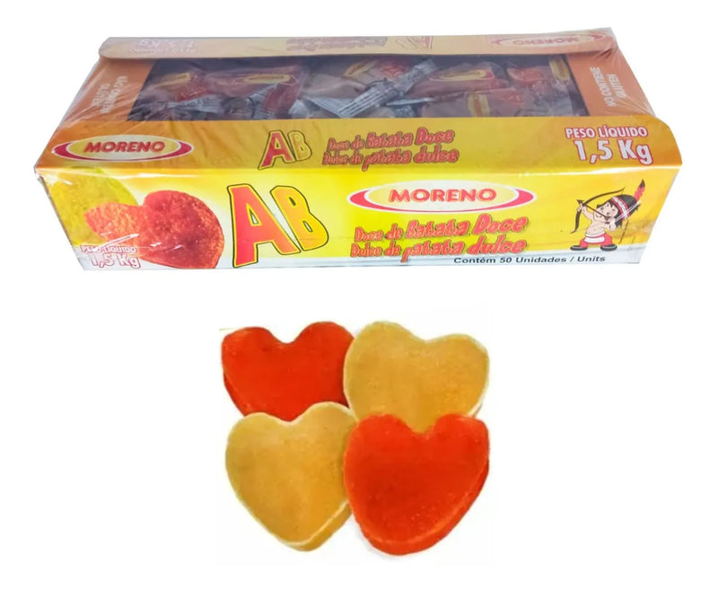 Doce De Abobora E Batata Doce Moreno Coração C/50 1.5kg