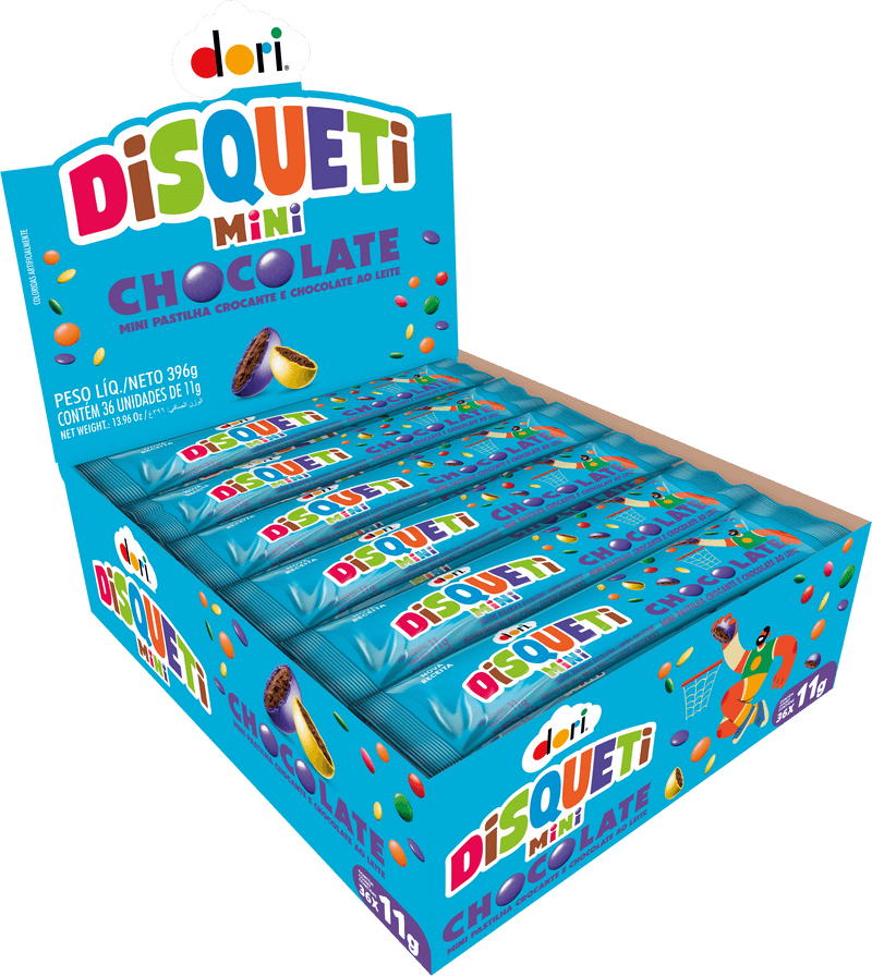 Mini Disqueti Chocolate ao Leite 11g com 36 unidades