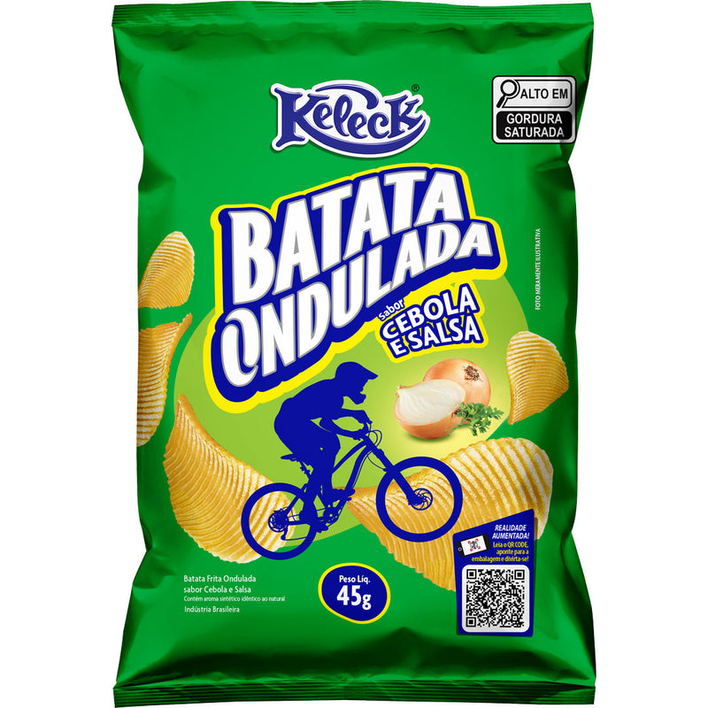 Batata Ondulada Cebola e Salsa 45g - caixa com 14 unidades