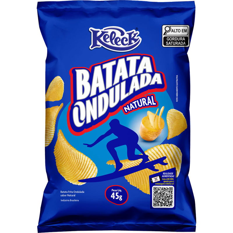 Batata Ondulada Natural 45g - caixa com 14 unidades