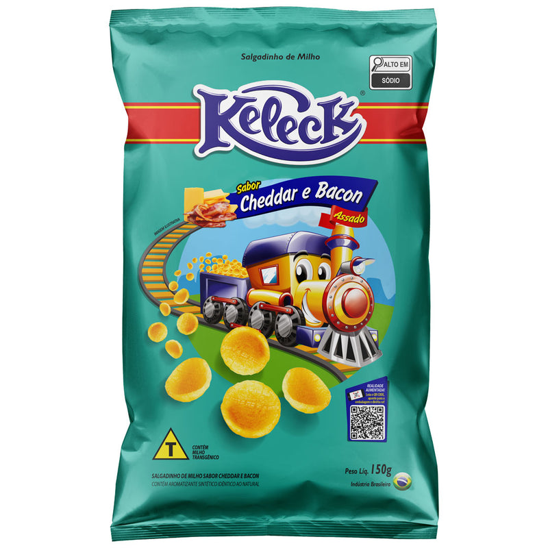 Salgadinho assado de milho sabor Cheddar e Bacon 51g fardo com 10 unidades