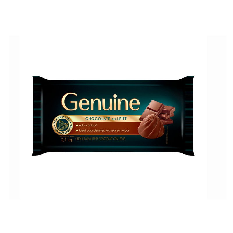 Chocolate em Barra Genuine ao Leite 2,1kg - Cargill