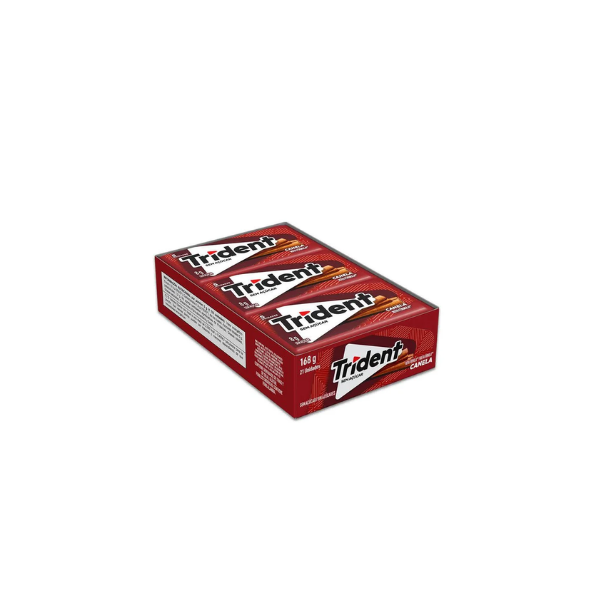 Chiclete Trident Canela Sem Açúcar - Caixa com 21 unid. de 8g
