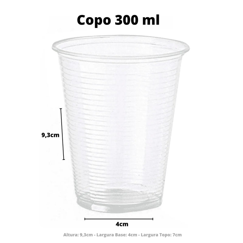 Copo Descartável 300ml com 100 unidades