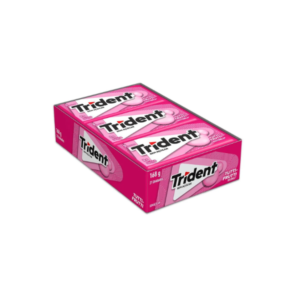 Chiclete Trident Tutti-frutti Sem Açúcar - Caixa com 21 unid. de 8g